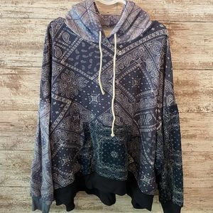 Paisley bandanna hoodie